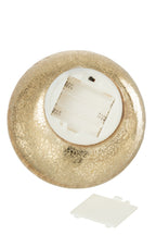 J-Line LED-kerstbal glas/ijzer goud klein 15 cm