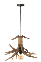 J-LINE HANGLAMP GEWEI POLYRESIN BRUIN KLEIN 50,5 CM