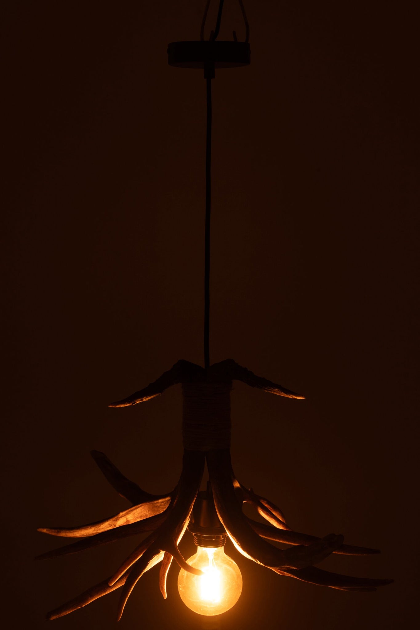 J-LINE HANGLAMP GEWEI POLYRESIN BRUIN KLEIN 50,5 CM