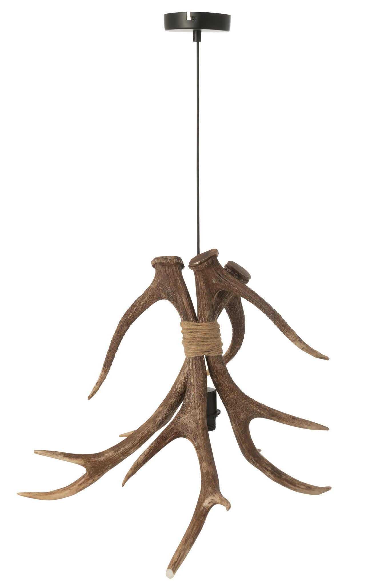 J-LINE PLAFONDLAMP GEWEIEN POLYRESIN BRUIN GROOT - Tuincentrum Lopik
