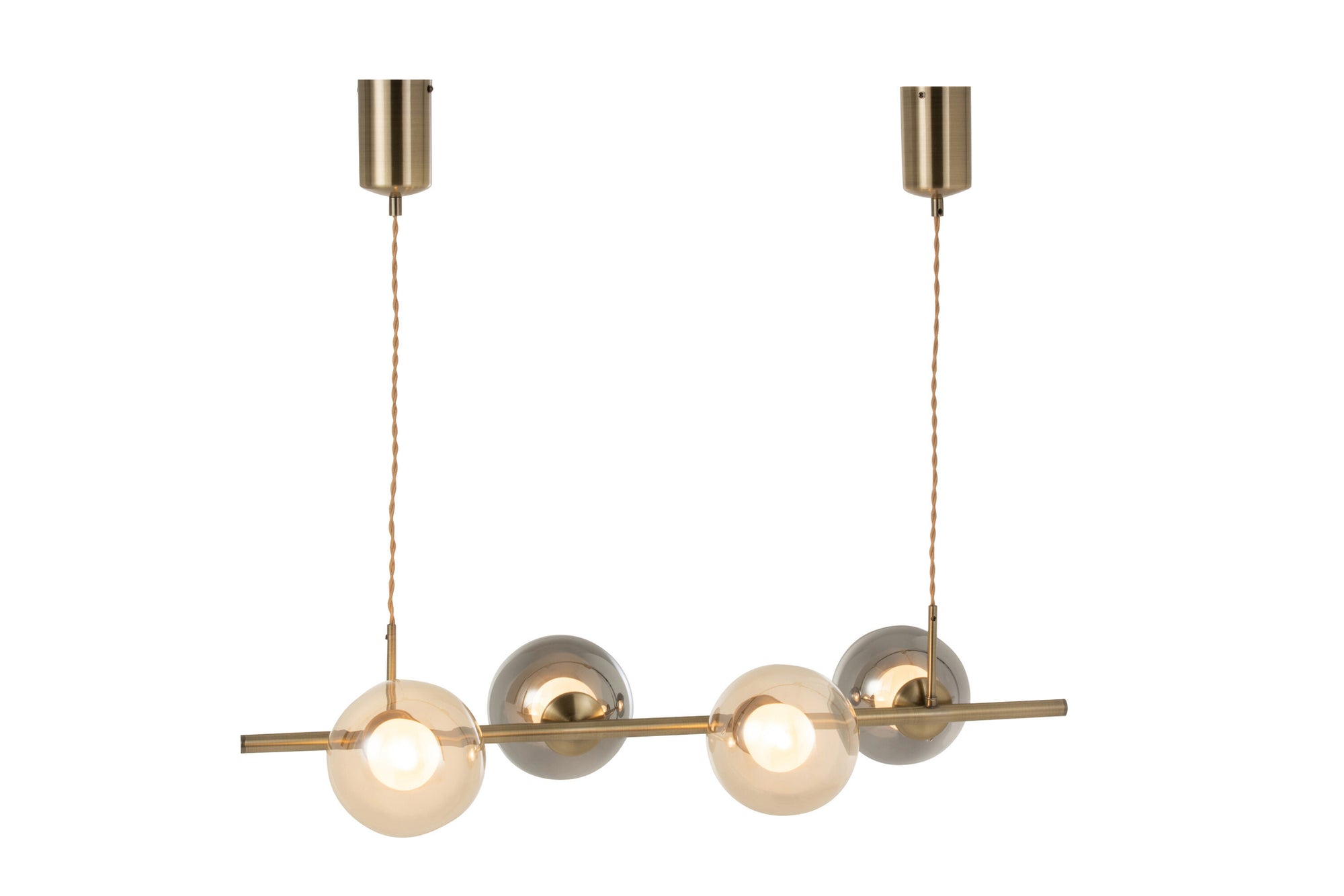 J-LINE HANGLAMP YUKS 4 LAMPS STEEL GOLD - Tuincentrum Lopik