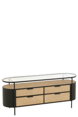 J-LINE DRESSOIR IVY IJZER NATUREL/ZWART - Tuincentrum Lopik