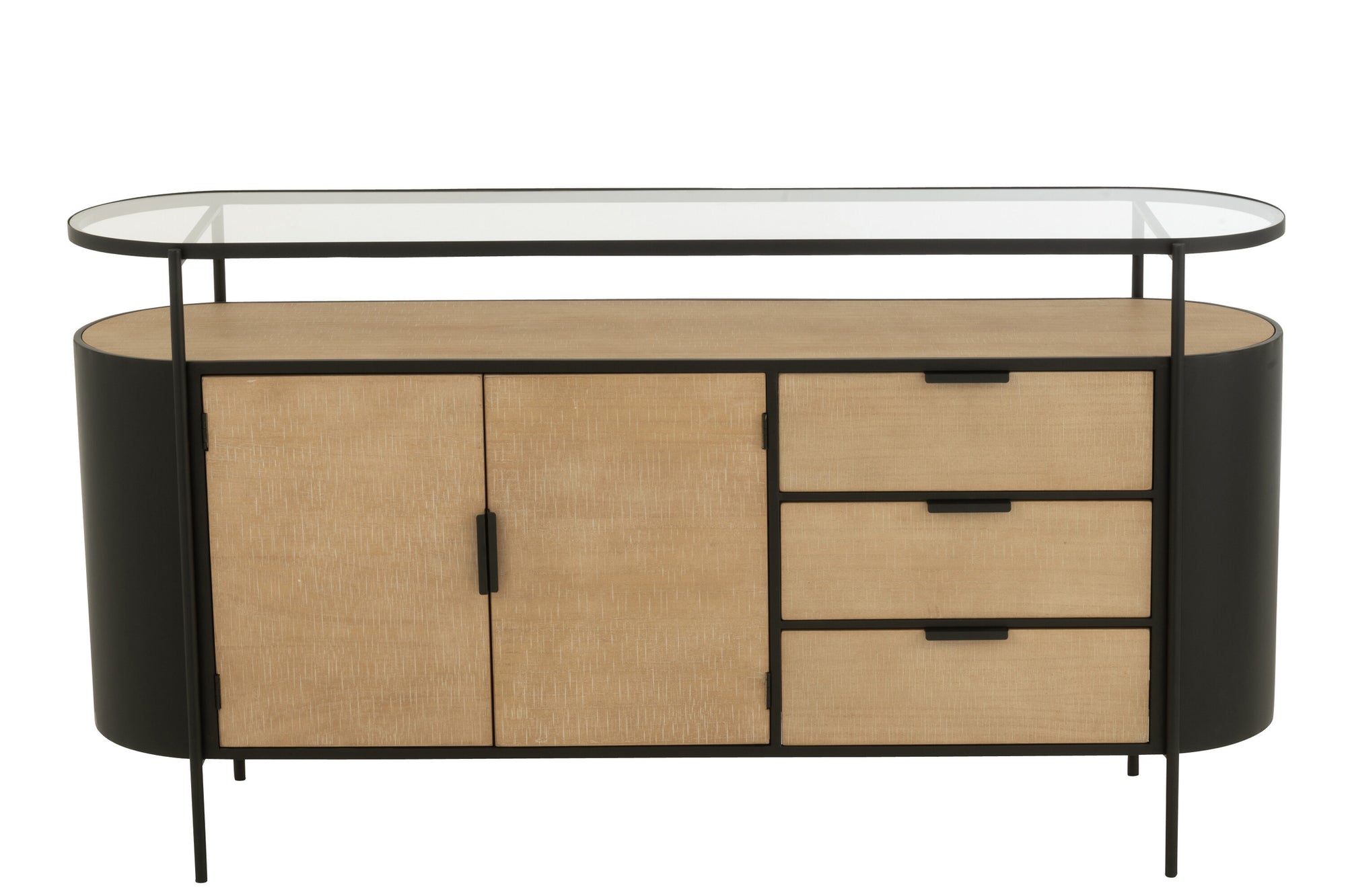 J-LINE DRESSOIR OVY IJZER NATUREL/ZWART - Tuincentrum Lopik
