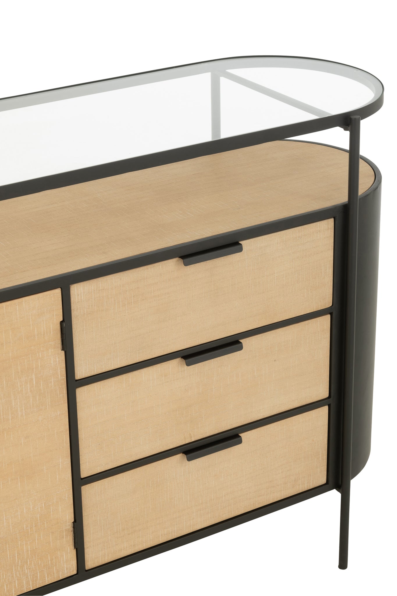 J-LINE DRESSOIR OVY IJZER NATUREL/ZWART - Tuincentrum Lopik