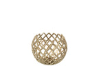 J-LINE KAARSENHOUDER ALUMINIUM GOUD MEDIUM 15X15X14CM - Tuincentrum Lopik