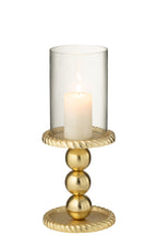 J-LINE KAARSENHOUDER ALUMINIUM GOUD KLEIN 13X13X28CM - Tuincentrum Lopik