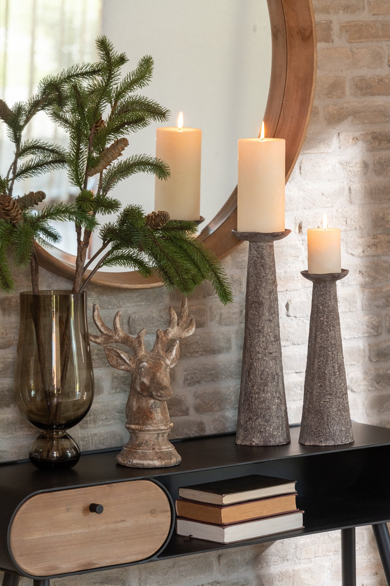 J-LINE KANDELAAR ALUMINIUM BRUIN SMALL - Tuincentrum Lopik