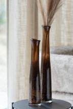 Vase Cylinder Glass Dark Brown Large - Tuincentrum Lopik