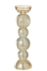 J-LINE CANDLE HOLDER GLASS CHAMPAGNE LARGE - Tuincentrum Lopik