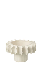 J-LINE VASE HELIX ROUND CERAMIC WHITE SMALL