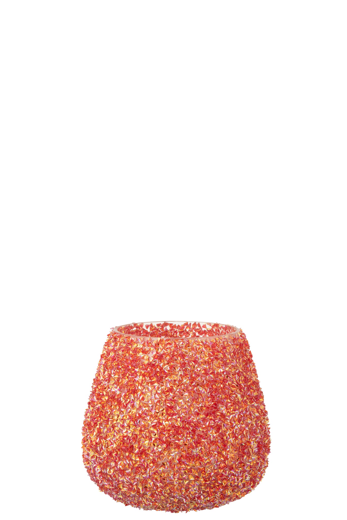 Candle Holder Beads Glass Dark Orange Medium - Tuincentrum Lopik