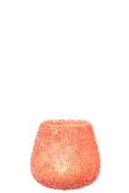 Candle Holder Beads Glass Dark Orange Medium - Tuincentrum Lopik