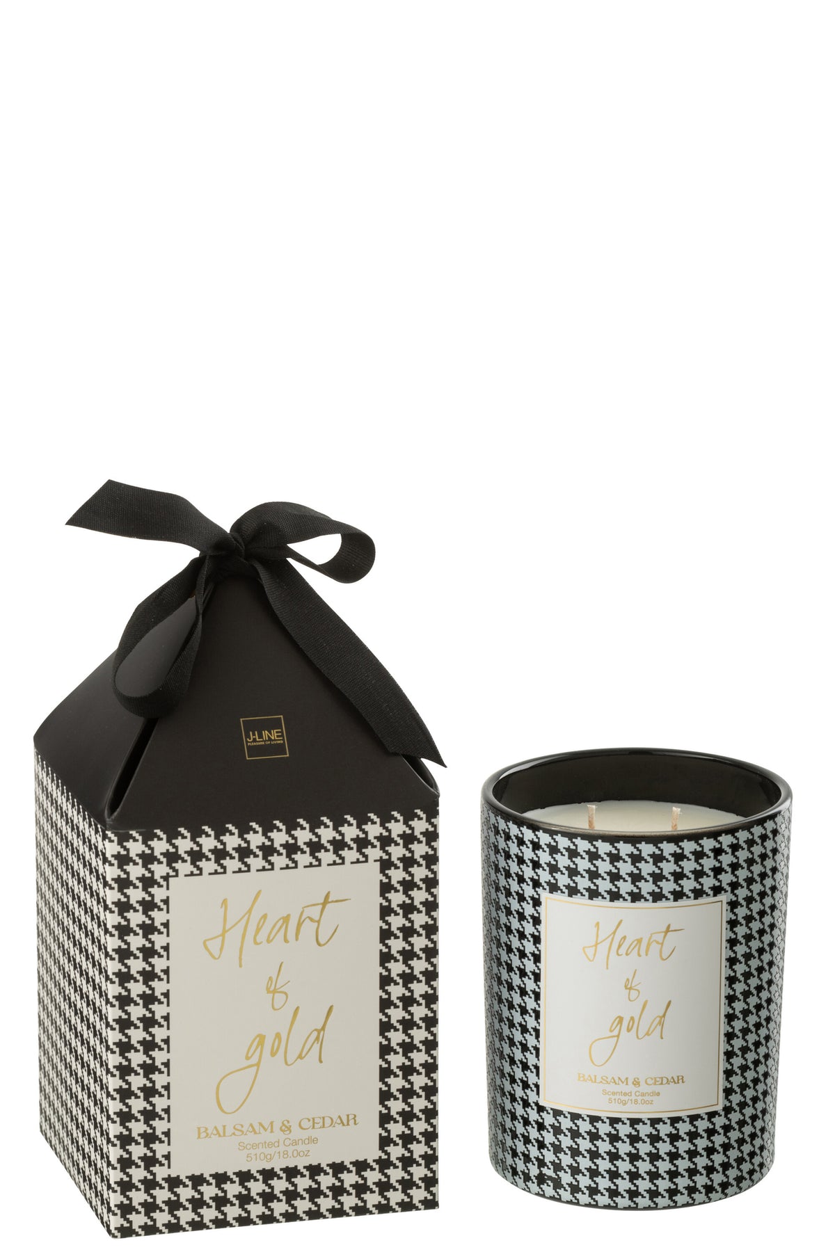 Scented Candle Heart Of Gold Wax White/Black Large - Tuincentrum Lopik