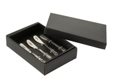 J-LINE SET 4 SMEERMESSEN MESSING ZILVERKLEURIG MODEL II - Tuincentrum Lopik