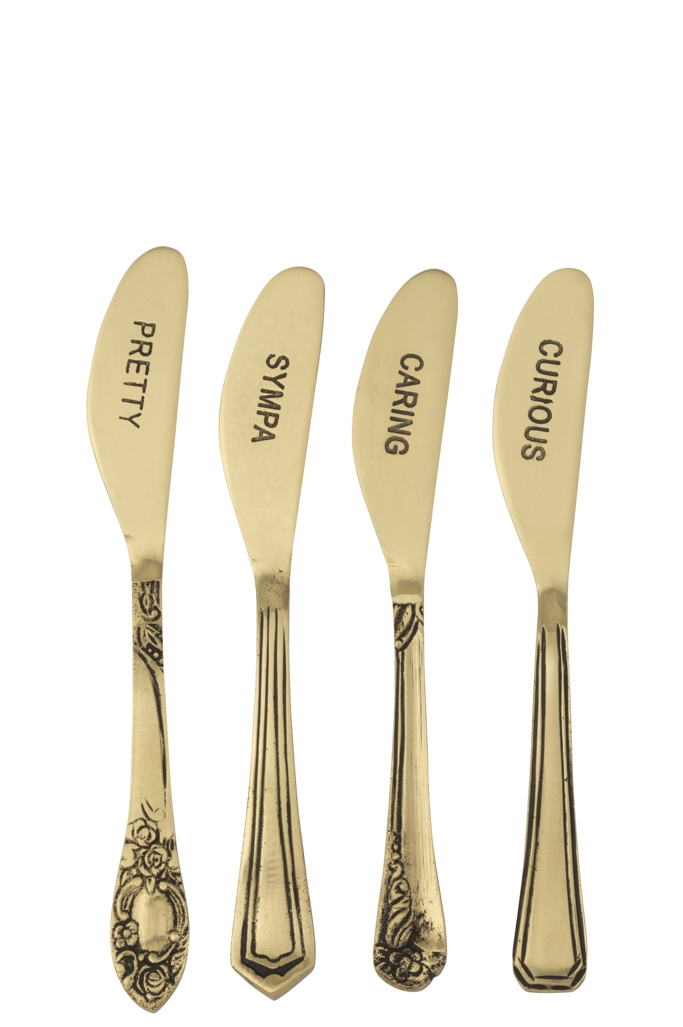 J-LINE SET 4 SMEERMESSEN MESSING GOUDKLEURIG MODEL II - Tuincentrum Lopik