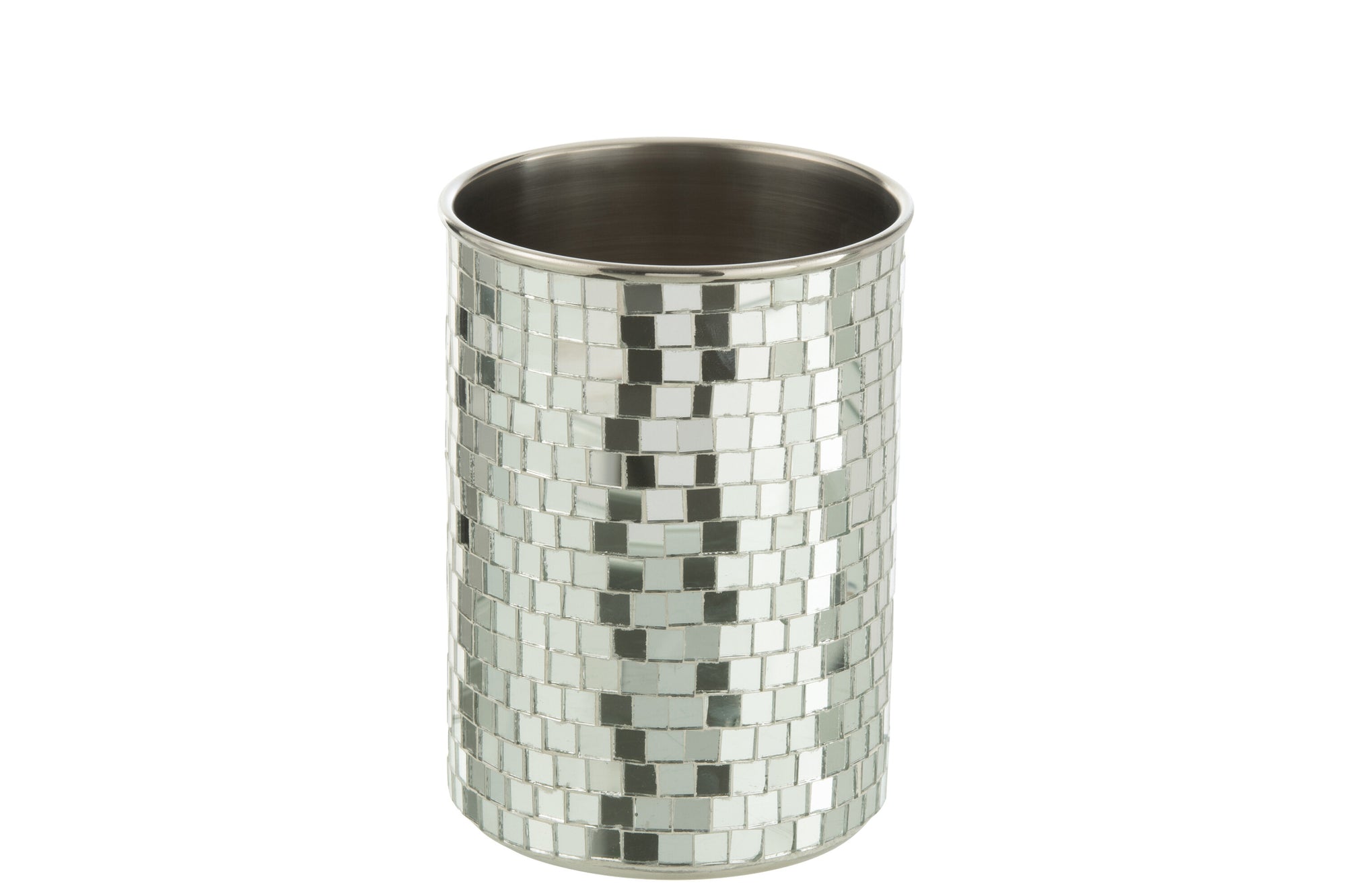 J-LINE WIJNKOELER MOZAÏEK GLAS/RVS ZILVER - 20 X Ø12,5 CM - Tuincentrum Lopik