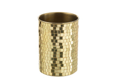 J-LINE WIJNKOELER MOZAÏEK GLAS/RVS GOUD - 20 X Ø12,5 CM - Tuincentrum Lopik