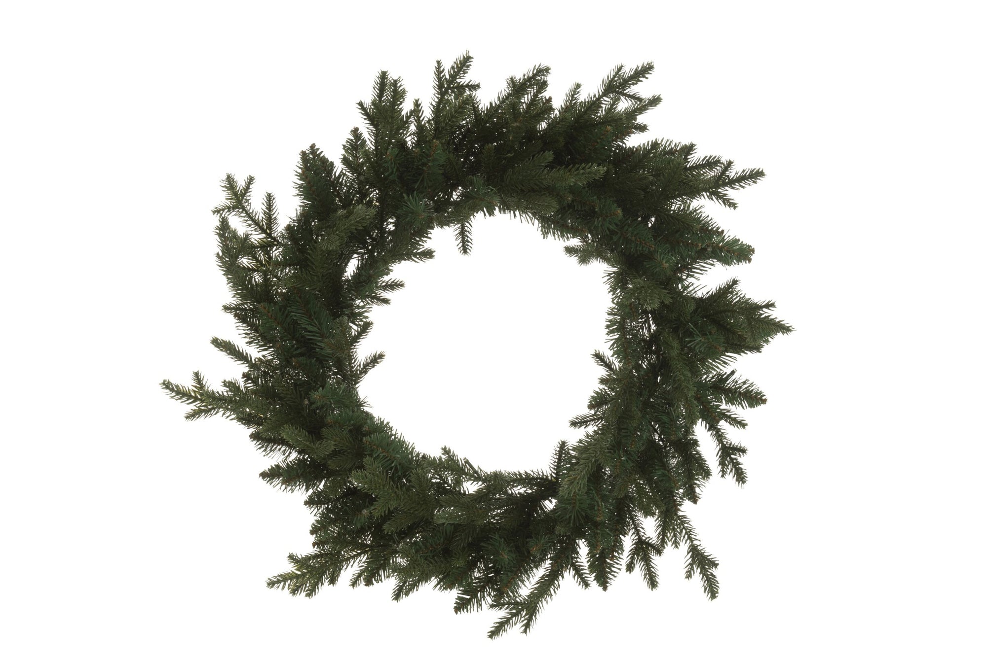 J-LINE RONDE KRANS METAAL/KUNSTSTOF GROEN LARGE Ø60 CM