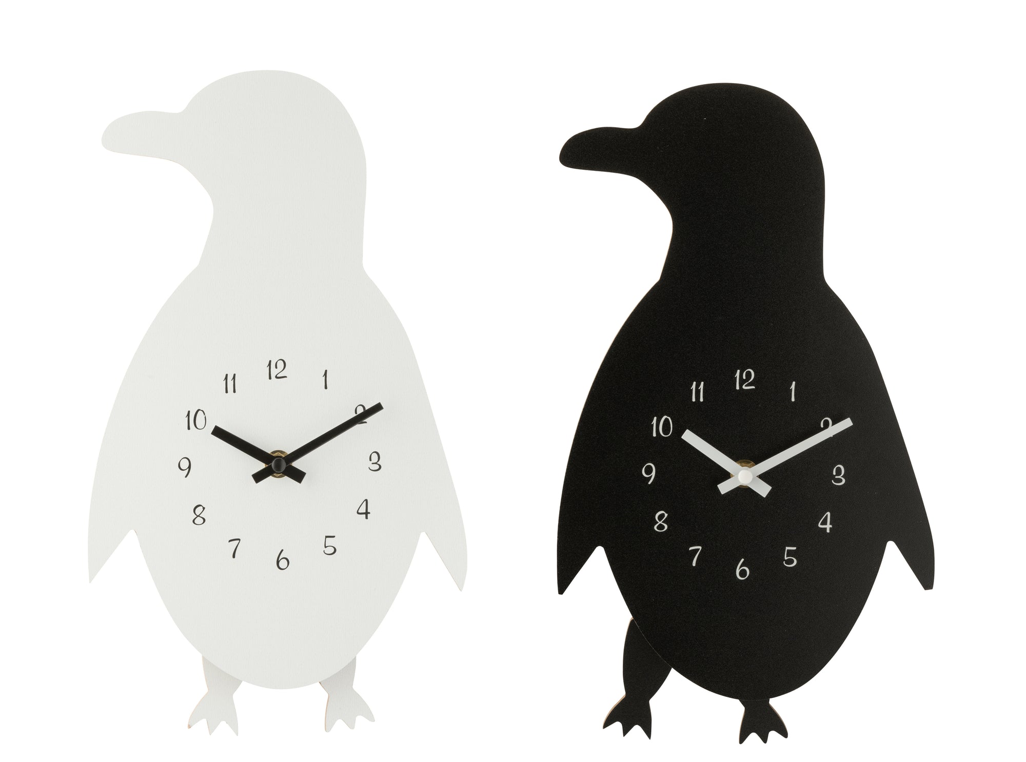 J-LINE WANDKLOK PINGUÏN MDF ZWART/WIT SET VAN 2 - Tuincentrum Lopik