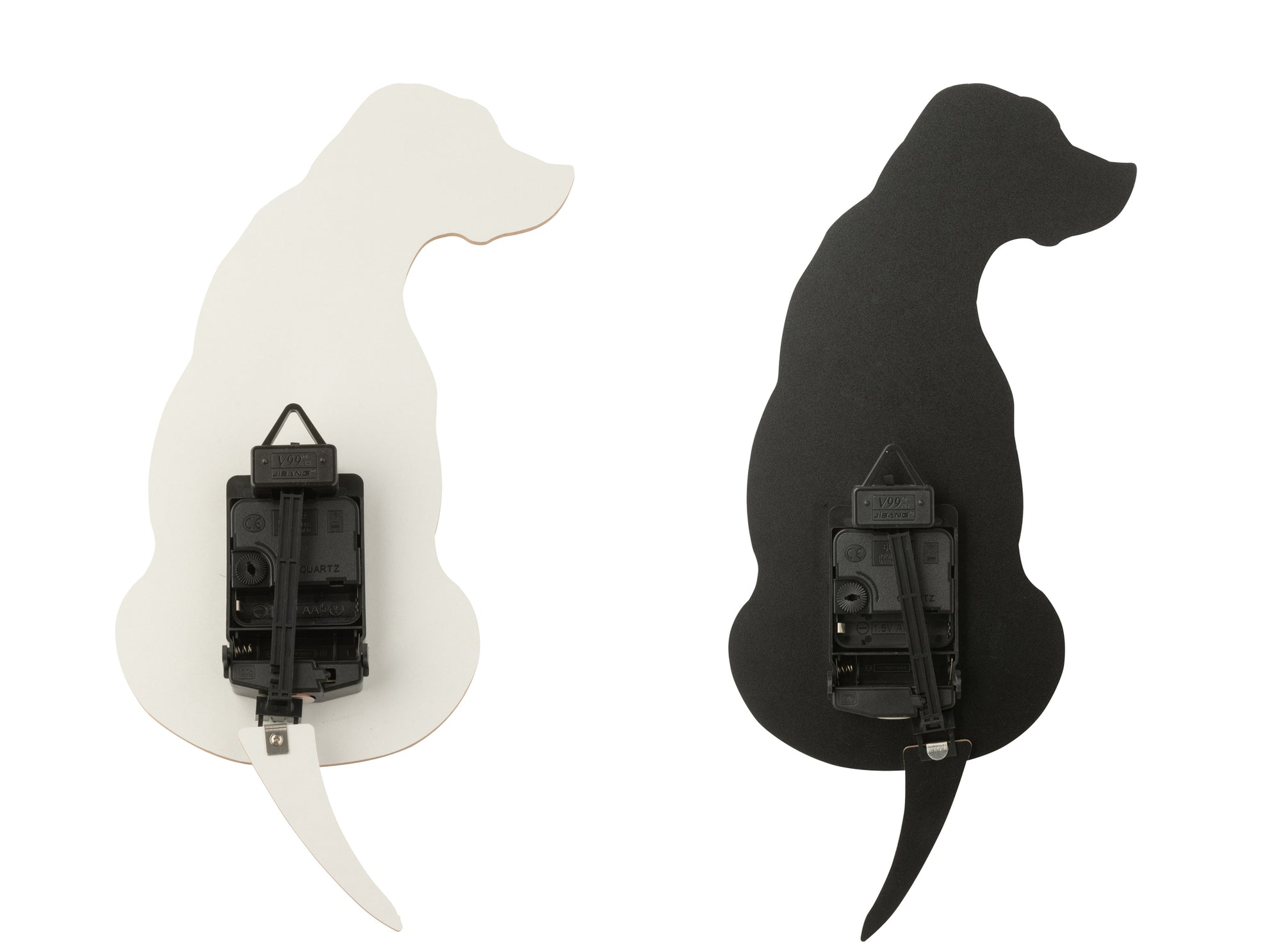 J-LINE WALL CLOCK DOG MDF BLACK/WHITE ASSORTMENT OF 2 - Tuincentrum Lopik