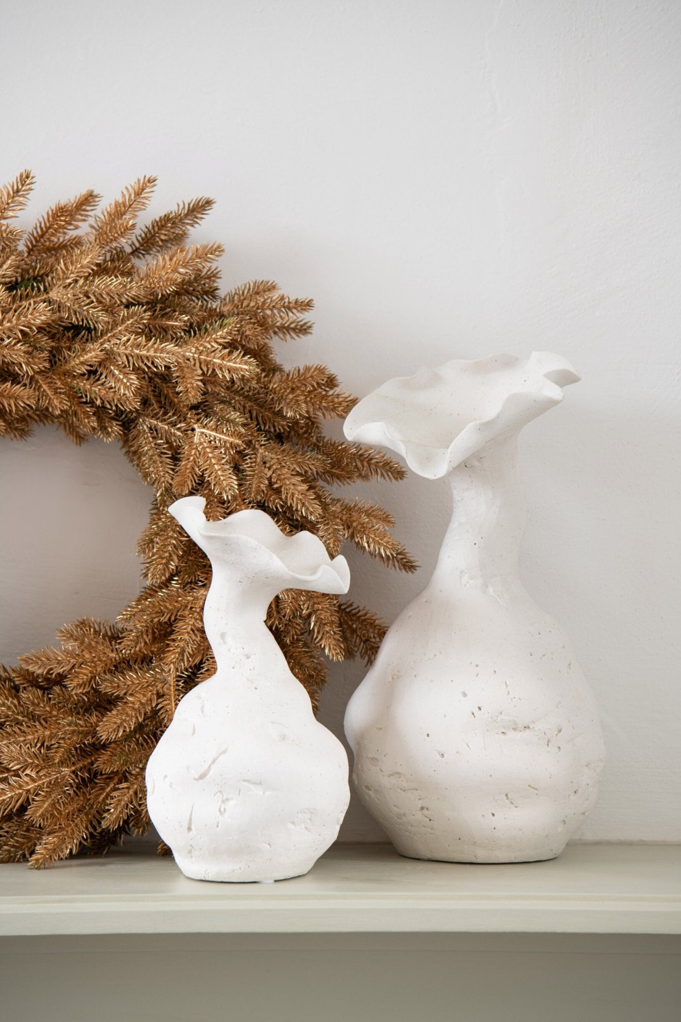 J-LINE KERSTKRANS KUNSTSTOF GOUD LARGE 50 CM