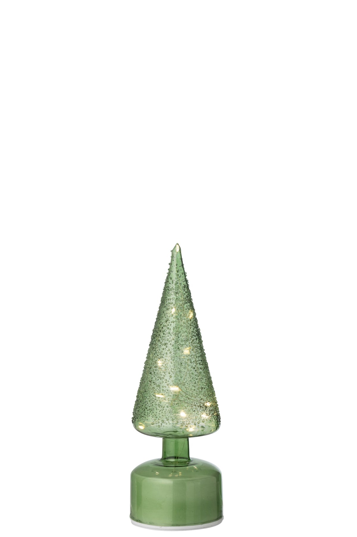 J-Line lichtobject kerstboom glas groen klein 27 cm