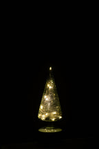 J-Line lichtobject kerstboom glas groen klein 27 cm