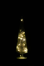 J-Line LED-kerstboom Turning glas groen large 38,5 cm