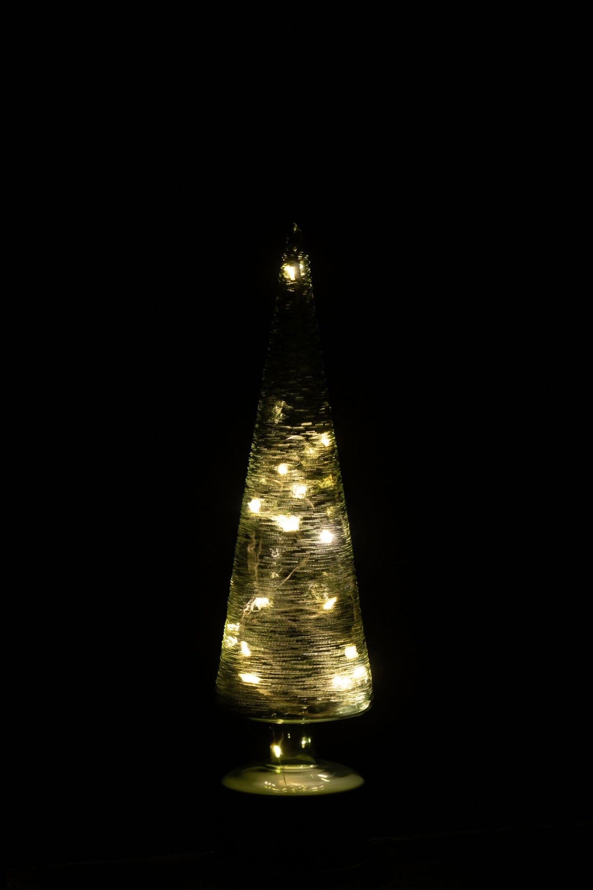 J-Line LED-kerstboom Turning glas groen large 38,5 cm