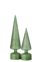 J-Line LED-kerstboom Turning glas groen large 38,5 cm