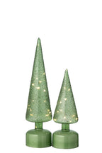 J-Line LED-kerstboom Turning glas groen large 38,5 cm