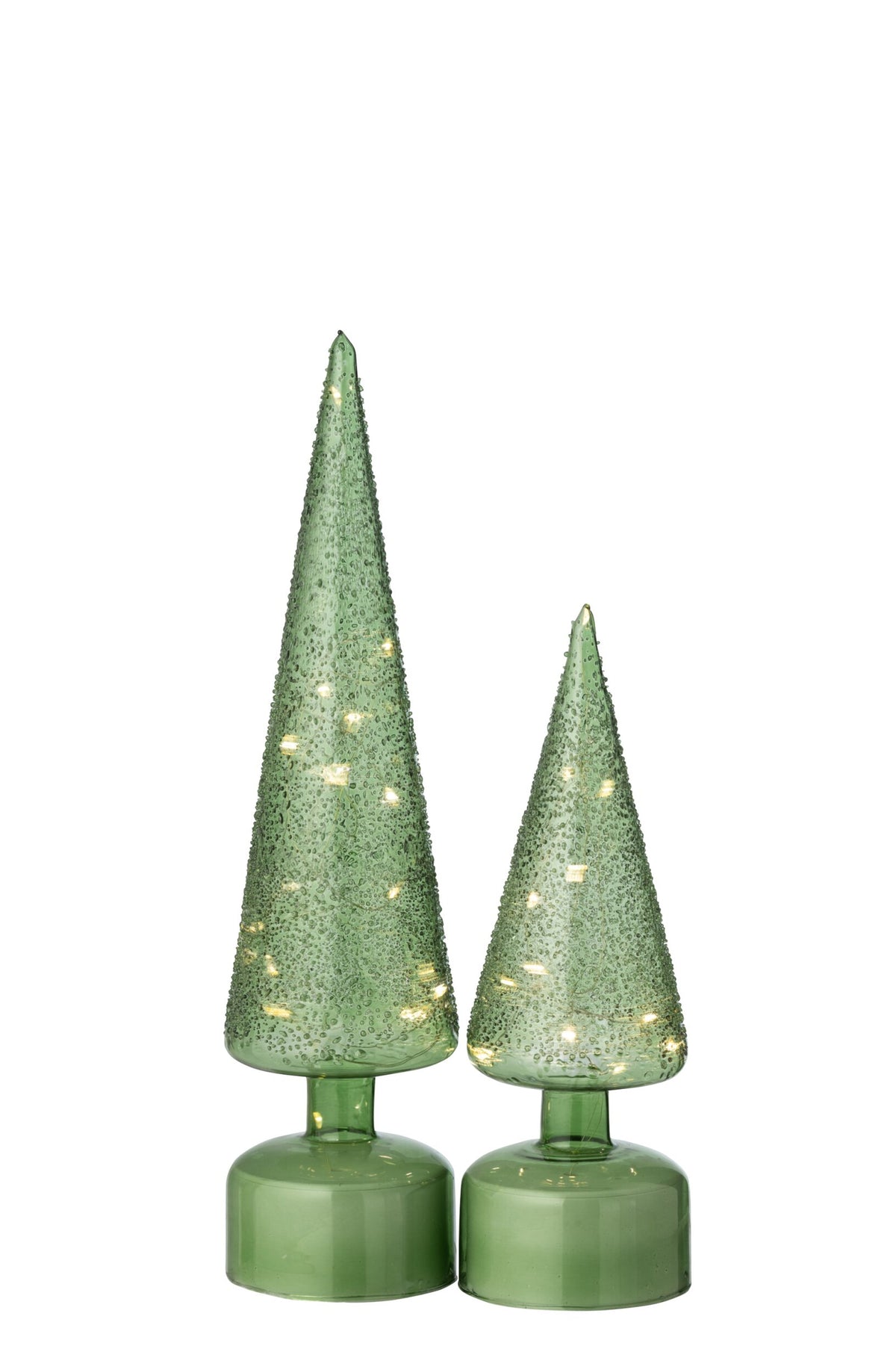 J-Line LED-kerstboom Turning glas groen large 38,5 cm