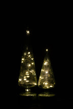 J-Line LED-kerstboom Turning glas groen large 38,5 cm
