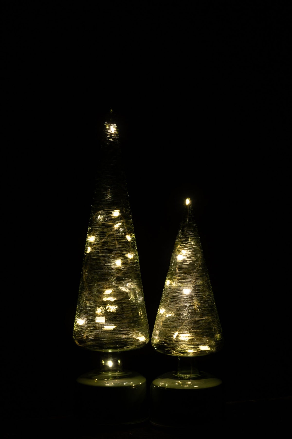 J-Line LED-kerstboom Turning glas groen large 38,5 cm