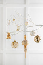 J-Line kerstbal druppel glas goud 36 cm
