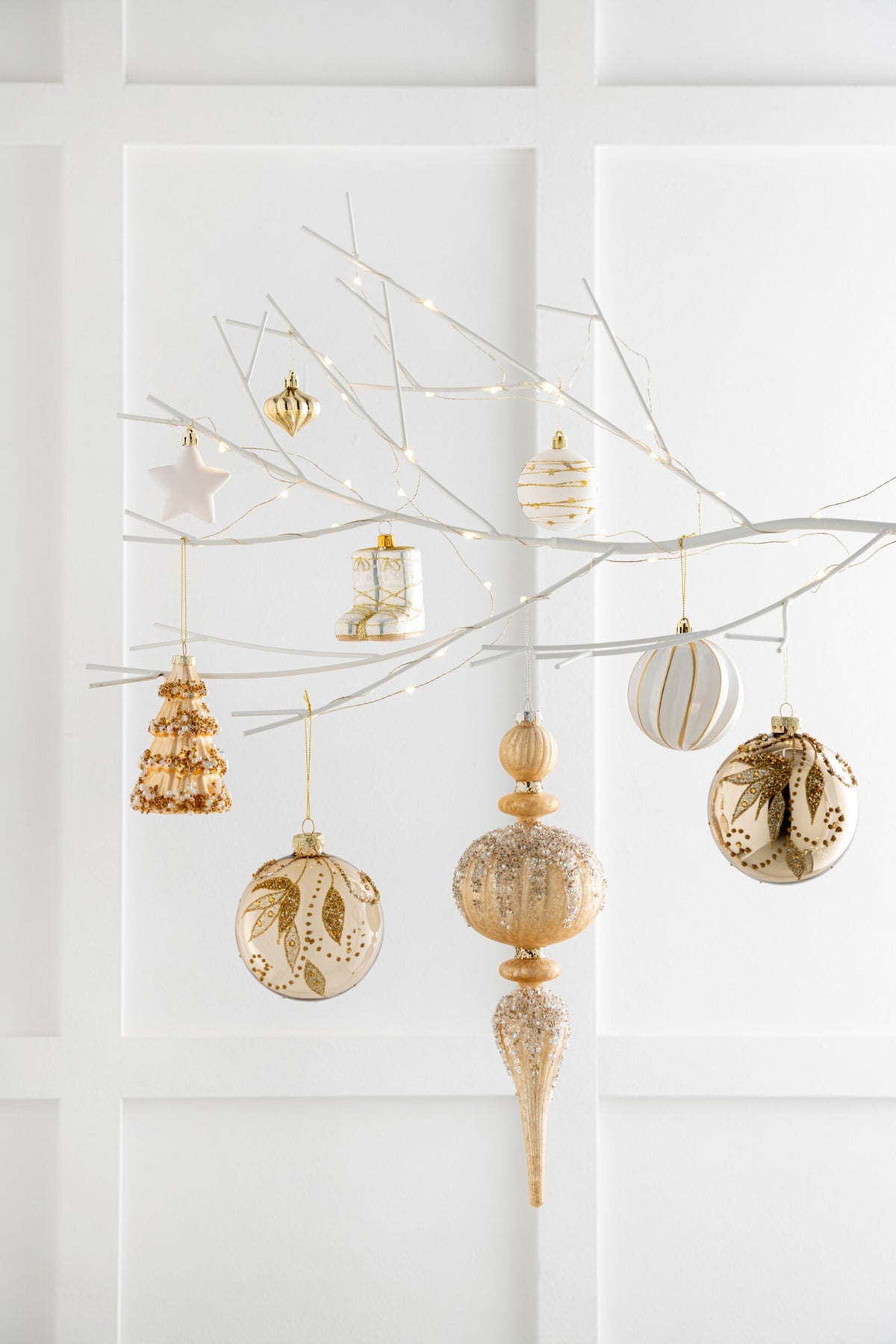 J-Line kerstbal druppel glas goud 36 cm