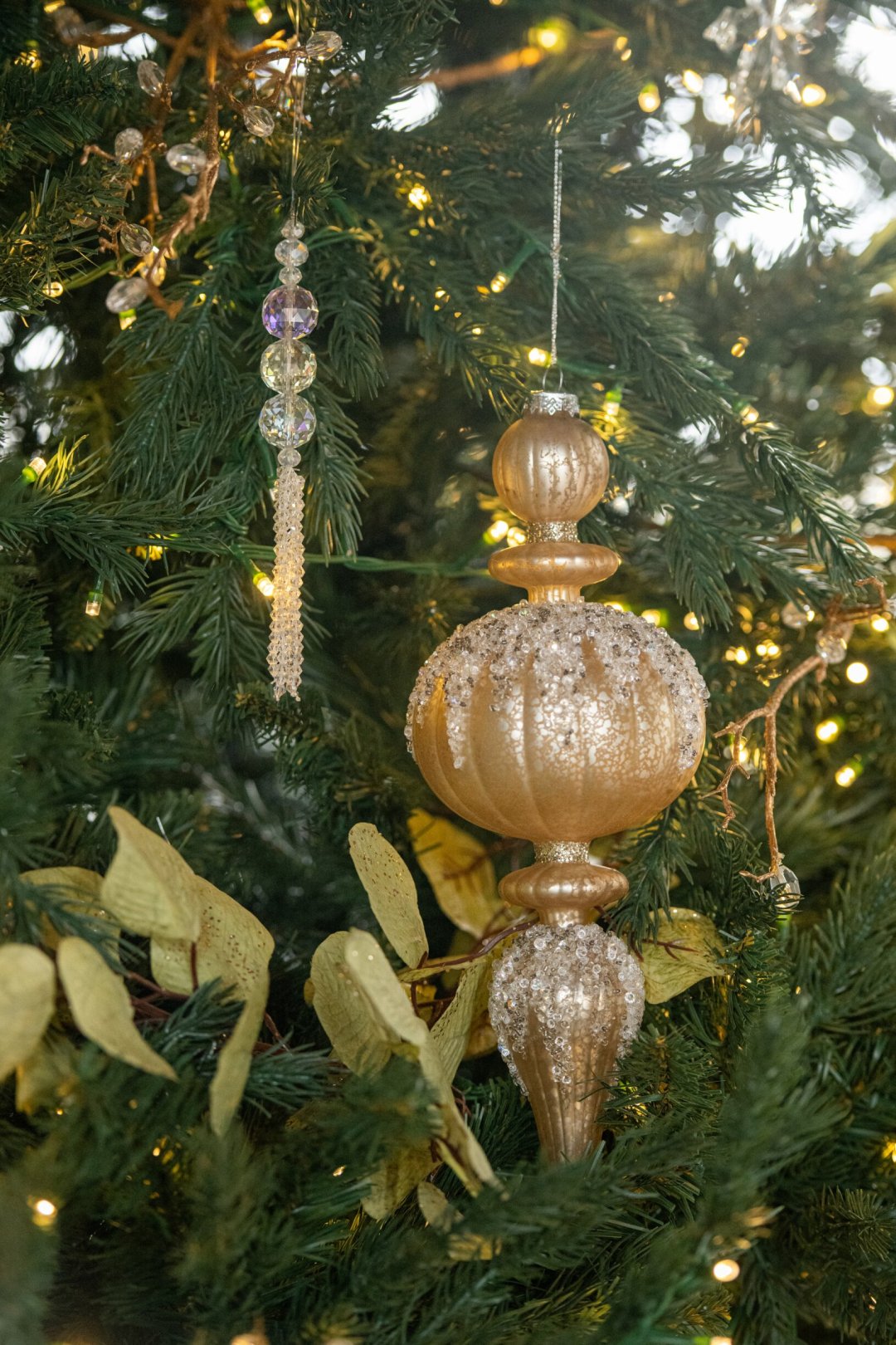 J-Line kerstbal druppel glas goud 36 cm