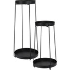 Trends4You Plantenstandaard - 46 + 58 Cm Hoogte - Zwart - Set Van 2