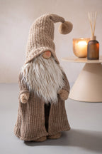 J-Line kerstman wintertrui polyester beige/wit 89 cm