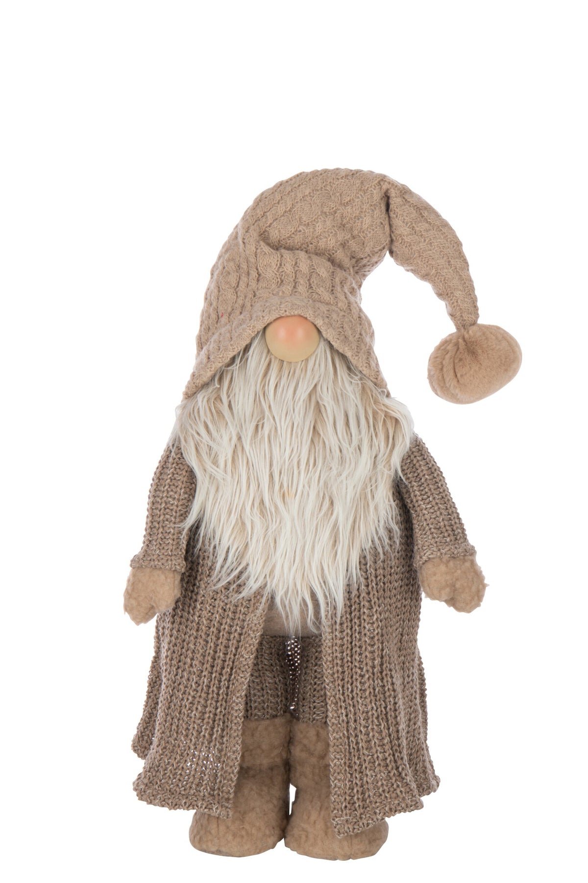 J-Line kerstman wintertrui polyester beige/wit 89 cm