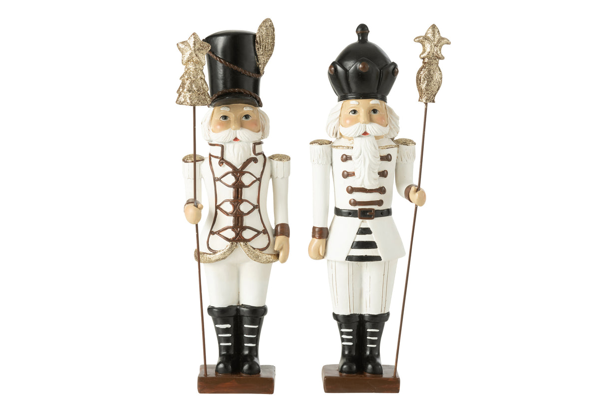 Nutcracker Polyresin Multicolored Large Assortment Of 2 - Tuincentrum Lopik