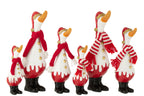 Duck Winter Polyresin White/Red Large Assortment Of 2 - Tuincentrum Lopik