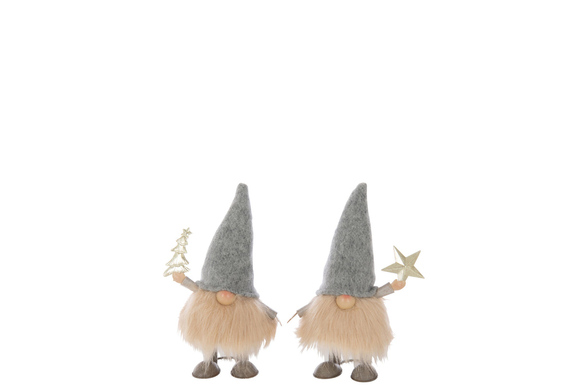 Santa Claus Star+Tree Metal Multicolored Medium Assortment Of 2 - Tuincentrum Lopik