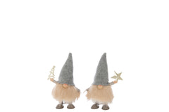 Santa Claus Star+Tree Metal Multicolored Medium Assortment Of 2 - Tuincentrum Lopik