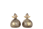 Angel Heart+Star Ball Polyresin Multicolored Large Assortment Of 2 - Tuincentrum Lopik