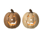 Candle Holder Pumpkin Halloween Clay Caramel - Tuincentrum Lopik