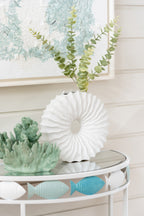 J-LINE VASE SAND FINISH ROUND STONEWARE WHITE SMALL