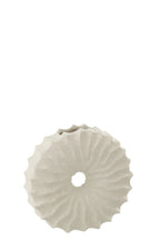 J-LINE VASE SAND FINISH ROUND STONEWARE WHITE SMALL