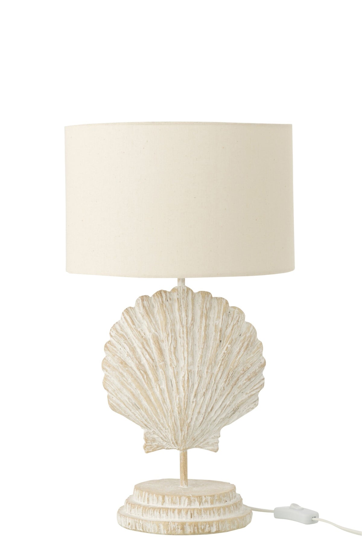 J-LINE TAFELLAMP SEASHELL POLYRESIN WIT/NATUREL 28X28X47,5CM E27