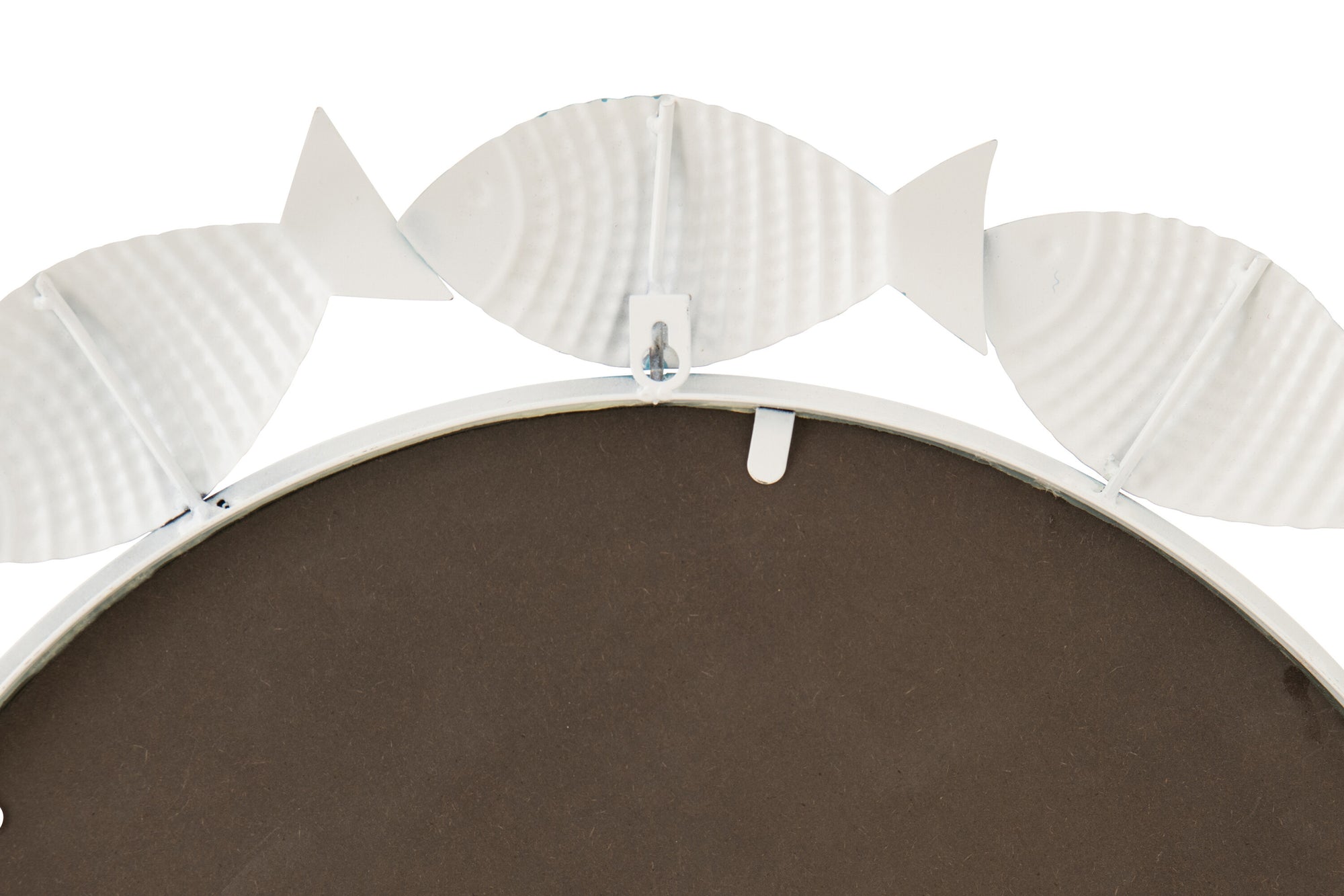 J-LINE WANDSPIEGEL VIS IJZER LICHTBLAUW/WIT